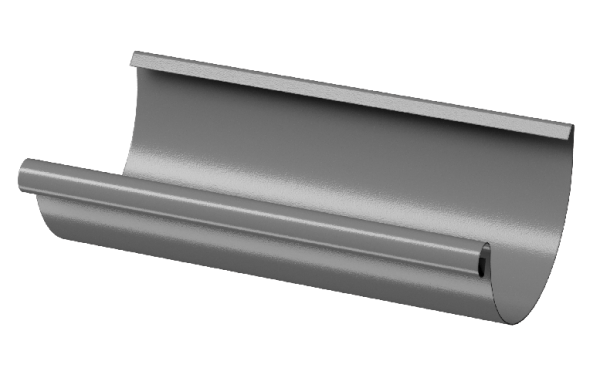 Желоб полукруглый D125 3 м Döcke STAL PREMIUM Графит, (RAL 7024) купить в Волгодонске