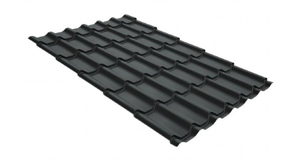 Металлочерепица классик GL 0,5 GreenCoat Pural Matt RR 23 темно-серый (RAL 7024 мокрый асфальт) купить в Волгодонске