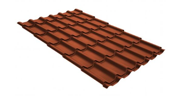 Металлочерепица классик GL 0,5 GreenCoat Pural RR 750 кирпично-красный (RAL 8004 терракота) купить в Волгодонске