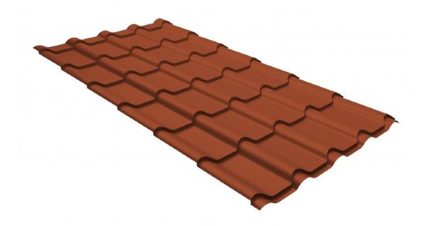 Металлочерепица камея GL 0,5 GreenCoat Pural RR 750 кирпично-красный (RAL 8004 терракота) купить в Волгодонске