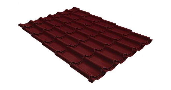 Металлочерепица классик GL 0,5 Velur20 RAL 3005 красное вино купить в Волгодонске