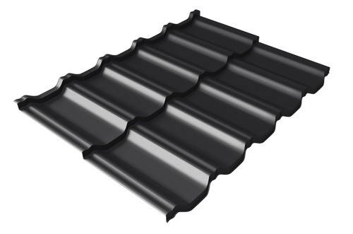 Металлочерепица модульная Квинта Uno Grand Line c 3D резом 0,5 Quarzit lite RAL 9005 черный купить в Волгодонске