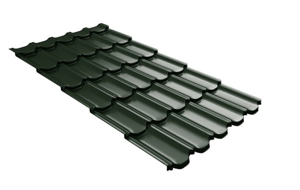 Металлочерепица квинта плюс с 3D резом 0,5 GreenСoat Pural RR 11 темно-зеленый (RAL 6020 хромовая зелень) купить в Волгодонске