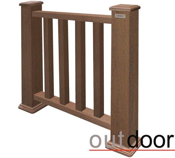 Ограждение из ДПК Outdoor Классик 3D STORM коричневый микс купить в Волгодонске