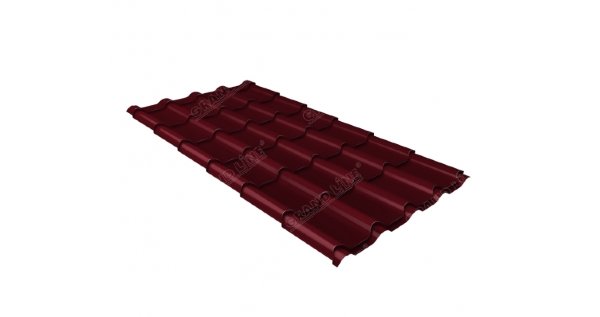 Металлочерепица камея 0,5 Satin RAL 3005 красное вино купить в Волгодонске