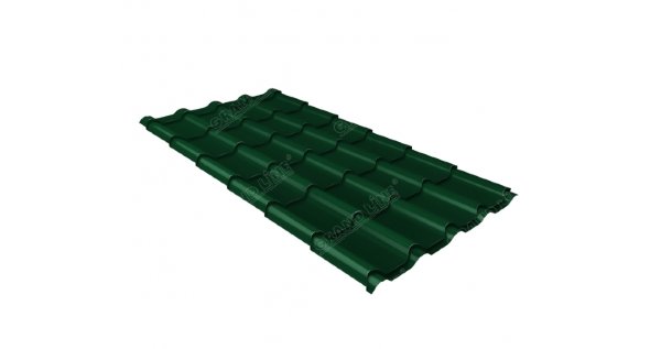 Металлочерепица камея 0,5 Satin RAL 6005 зеленый мох купить в Волгодонске