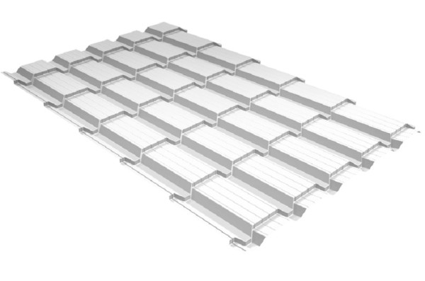 Металлочерепица GL квадро профи 0,5 Satin RAL 9003 сигнальный белый купить в Волгодонске