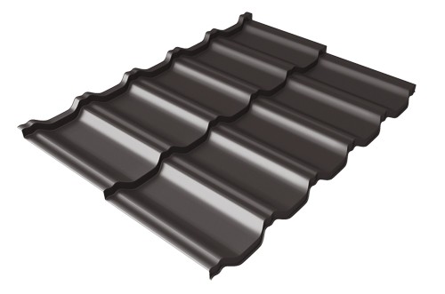 Металлочерепица модульная Квинта Uno Grand Line c 3D резом 0,5 Satin Мatt RR 32 темно-коричневый купить в Волгодонске