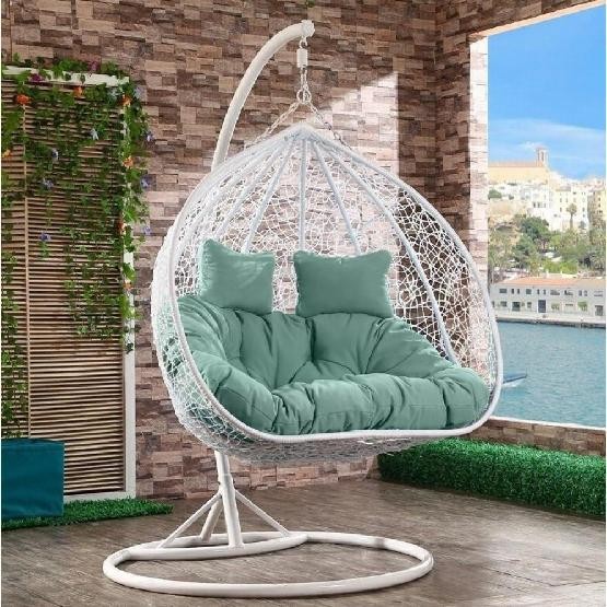 Кресло Подвесное из искусственного ротанга AFM-109A White/Green купить в Волгодонске