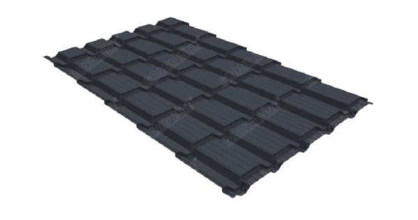 Металлочерепица GL квадро профи 0,5 Satin RAL 7024 мокрый асфальт купить в Волгодонске