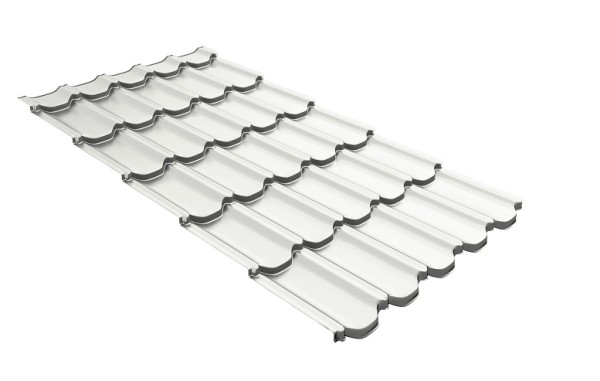 Металлочерепица квинта плюс с 3D резом 0,5 Satin RAL 9003 сигнальный белый купить в Волгодонске