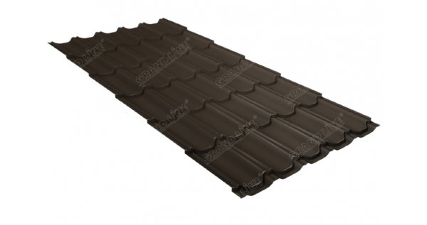 Металлочерепица квинта плюс 0,5 GreenCoat Pural Matt RR 32 темно-коричневый (RAL 8019 серо-коричневый) купить в Волгодонске